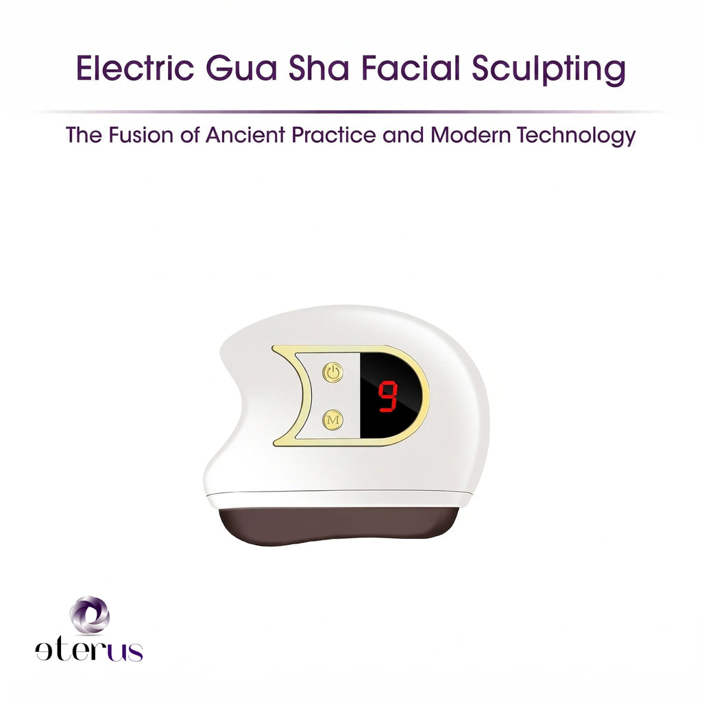 Electric Gua Sha Facial Massager with Red Light Glow