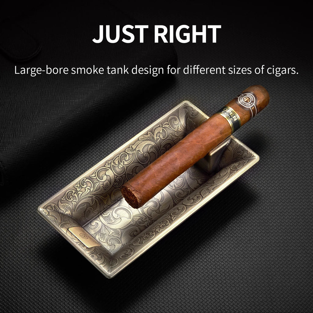 Cigar Ashtray Luxury Retro Large Caliber Holder Ash Tray Cigarette Tobacco Home Office Decoration Portable Single Slot CKA-1001