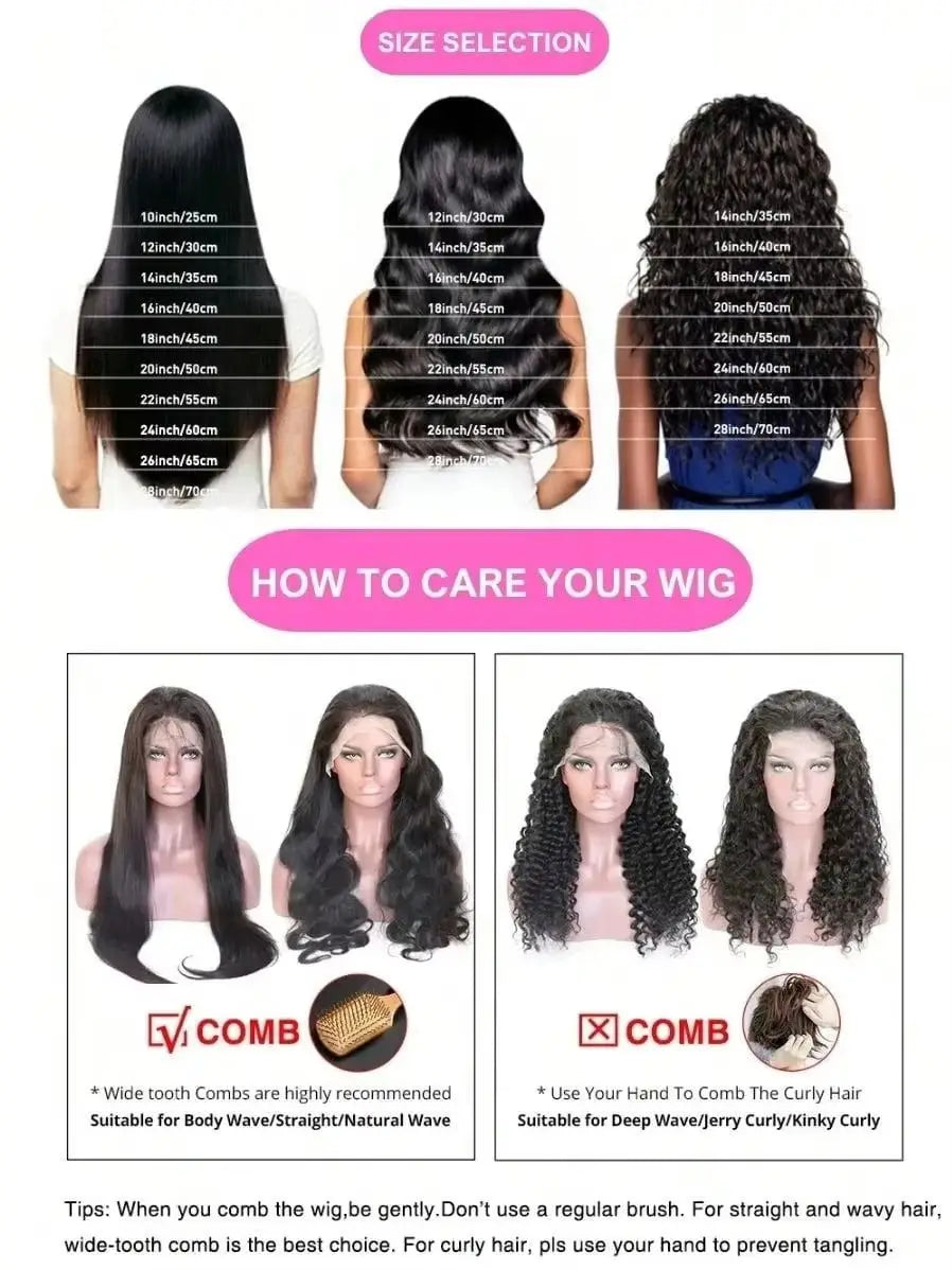 250% Density Straight Human Hair Lace Wig