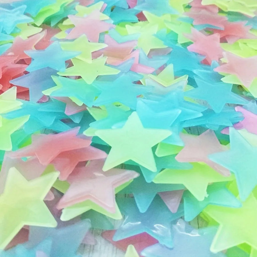 100/200 Pcs Luminous Star Wall Sticker, Suitable for Bedroom, and Wall Decoration, Creating An Exclusive Starry Sky Wall