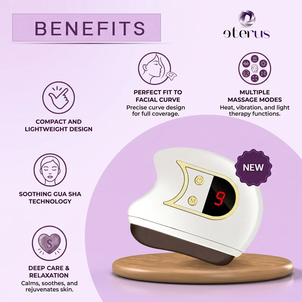 Electric Gua Sha Facial Massager with Red Light Glow