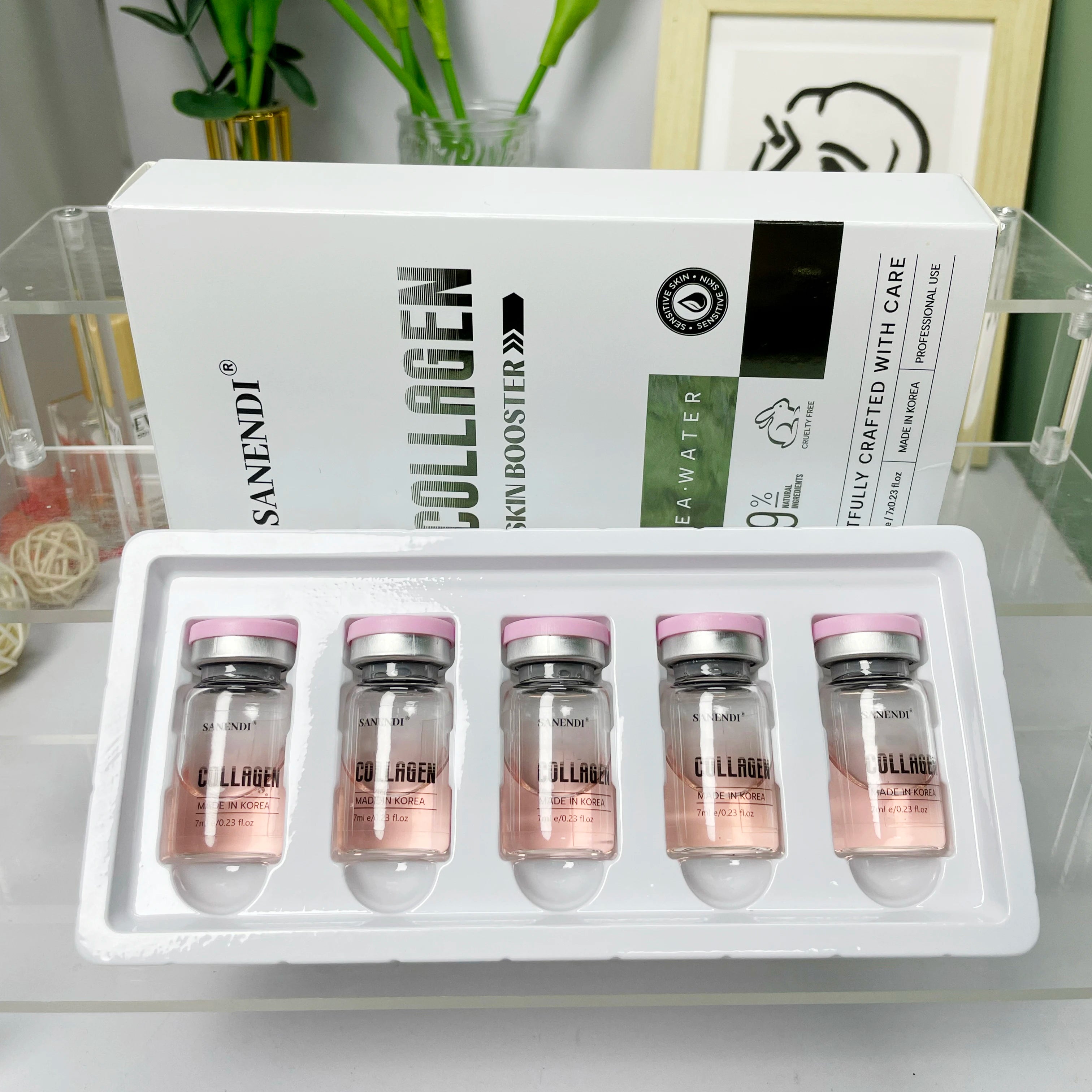 6 in 1 PDRN GS-H Hyaluronic Acid Serum Vitamin C Essence Collagen Korean Skin Care Hydrating Moisturizing Face Care Glow Recipe