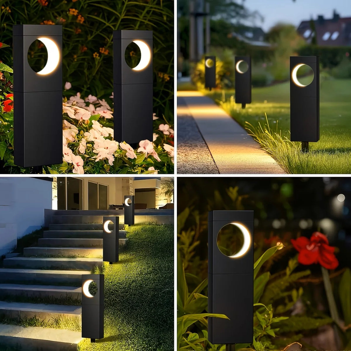 2/6 Pack Solar Pathway Lights Outdoor Waterproof Bright Moon