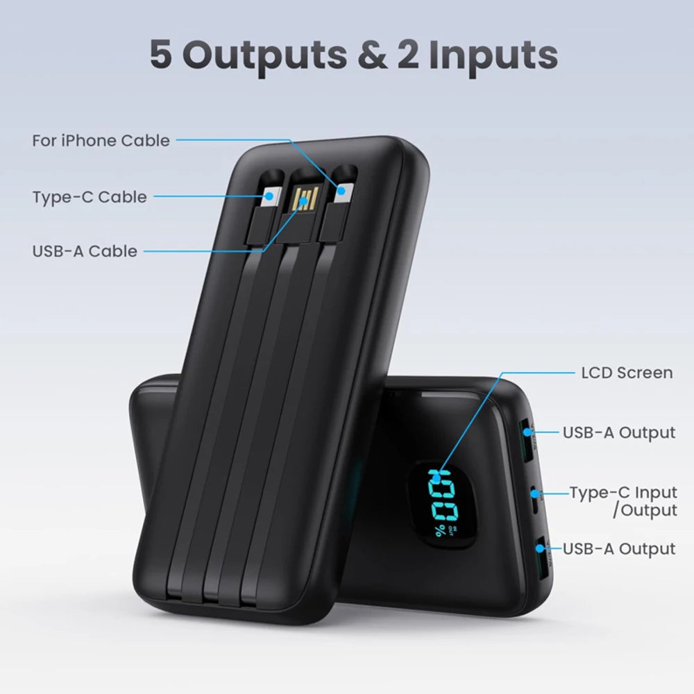 6-in-1 Power Bank 10000mAh PD 12.5W Fast Charging Phone