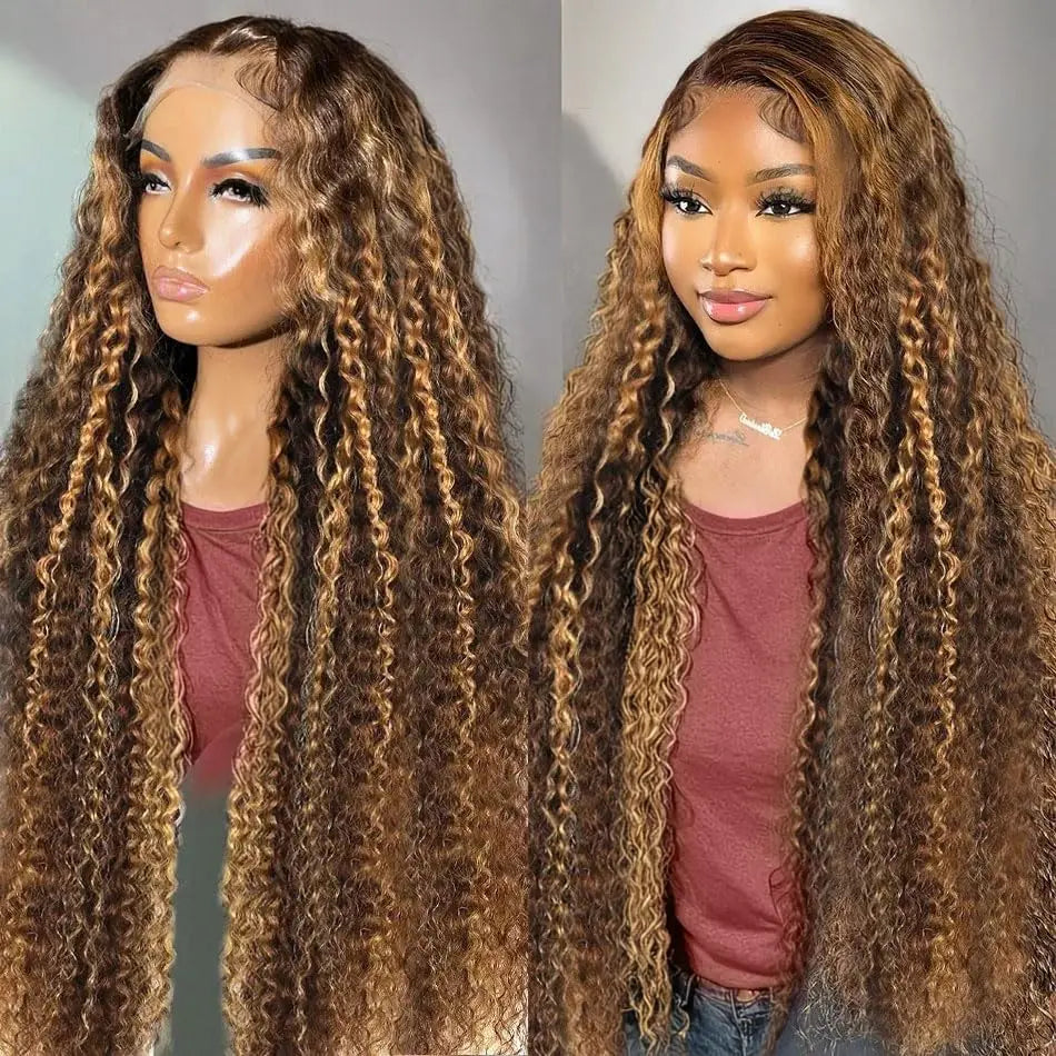 Honey Blonde Deep Wave HD Lace Front Wig