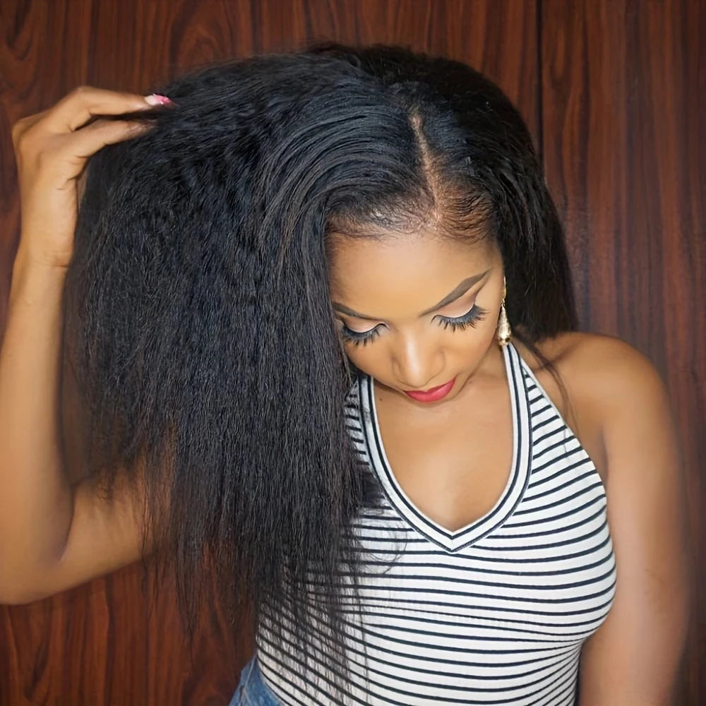 Glueless Kinky Straight Lace Front Wig