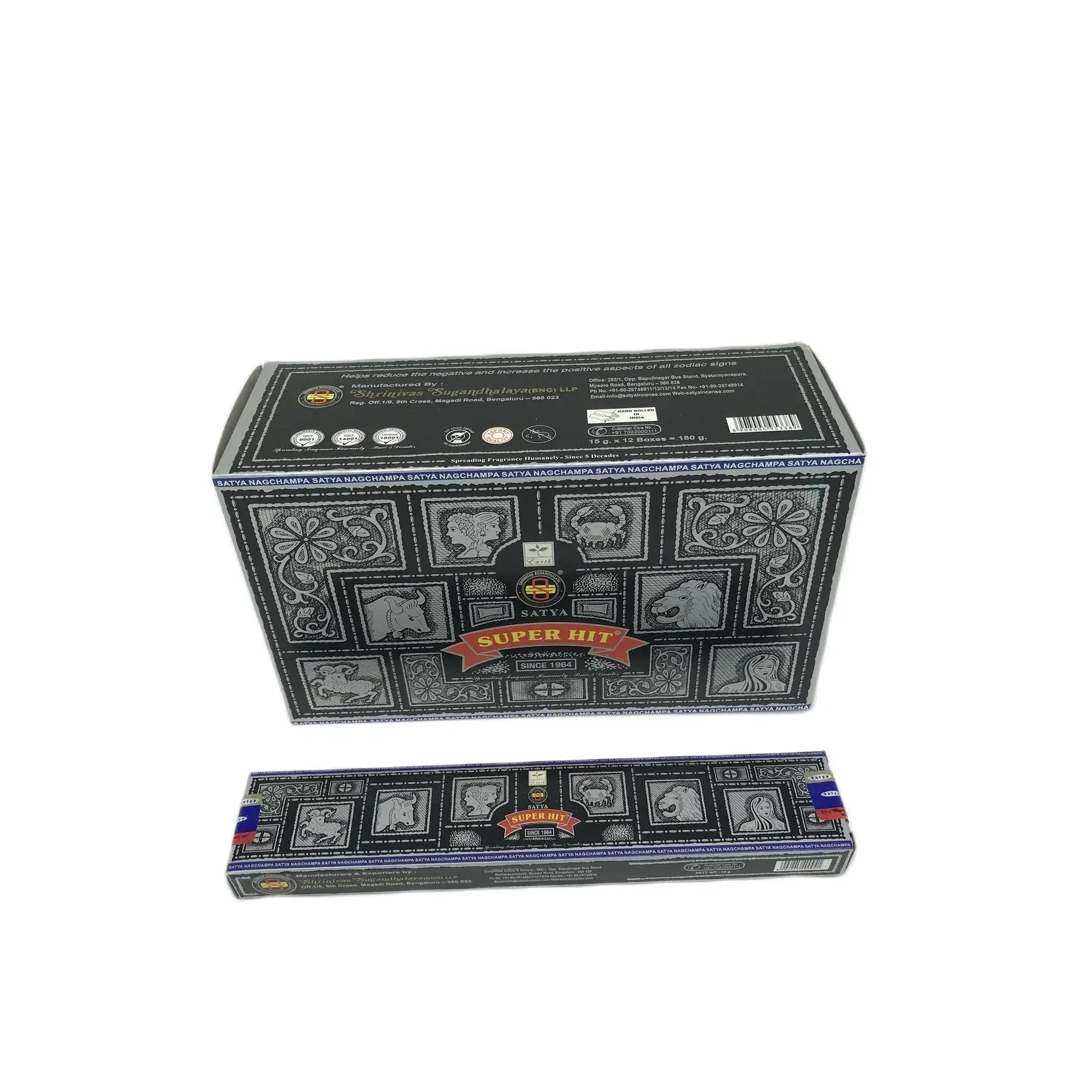 Incense Complete Boxes Satya Nag Champa Original, Goloka Agarbathi Palo Santo Reiki Cinnamon Money Lavender Rose Natural Rosemary Namaste Patchouli Tulsi Cones (Handmade in India) + Gift Burner