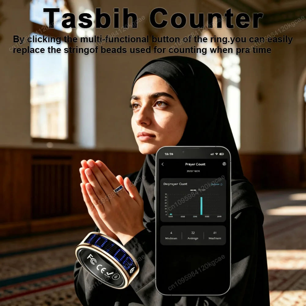 Zikr Counter Smart Ring With LED Display