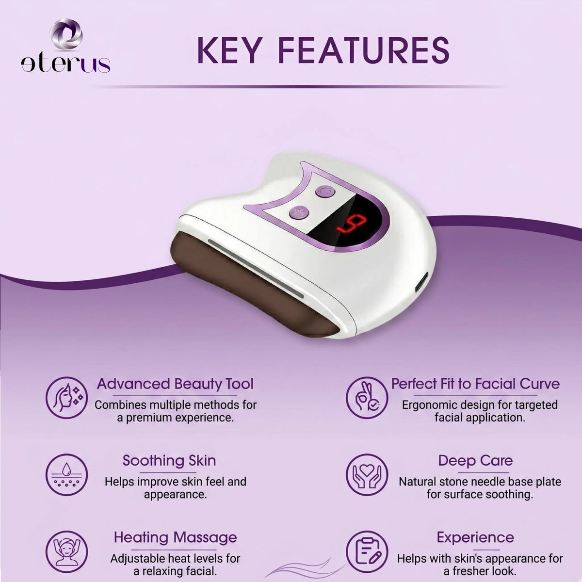 Electric Gua Sha Facial Massager with Red Light Glow