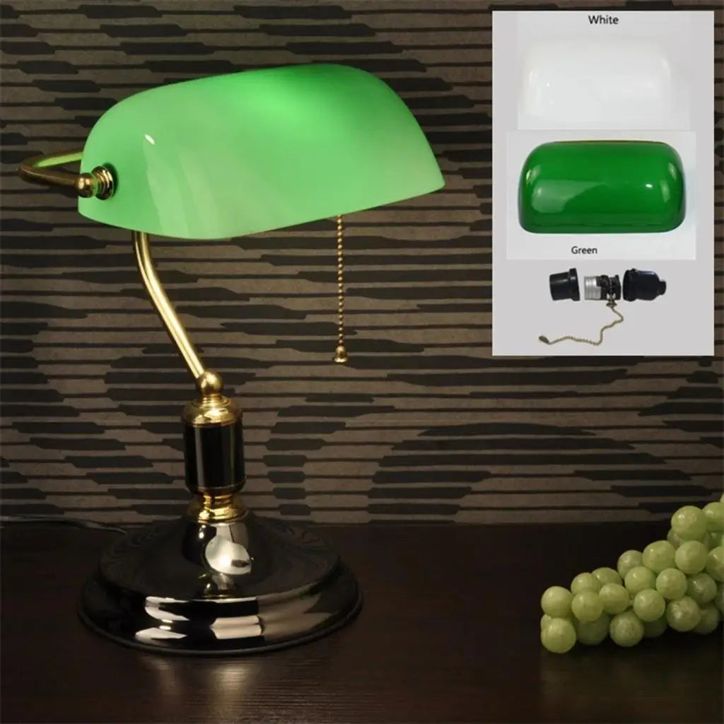 Bankers Lampshade Vintage Style Reading Tabletop Decoration Traditional Retro Style Lamp Shade Home Decor Centerpieces
