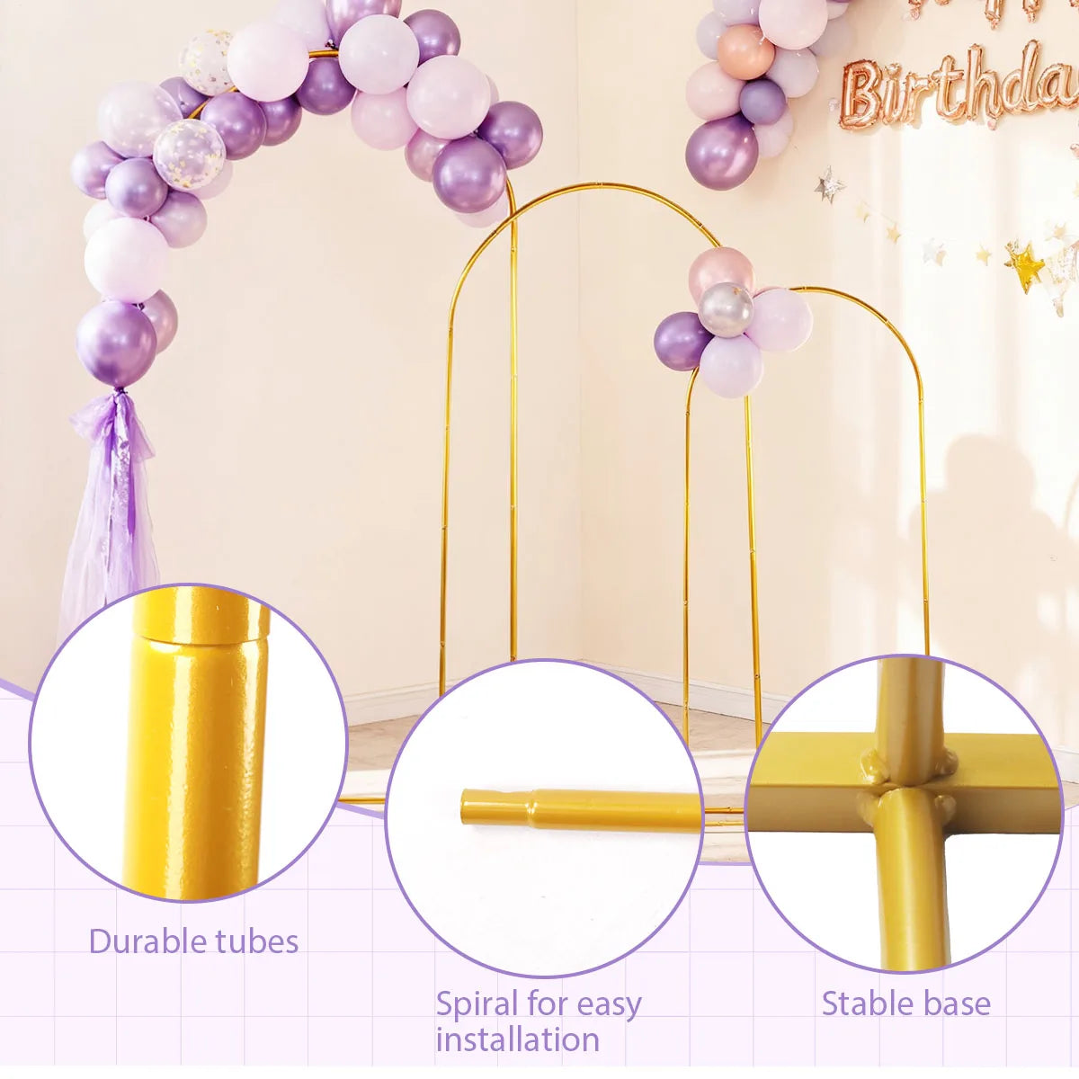 3Pack Golden Metal Arch Kits