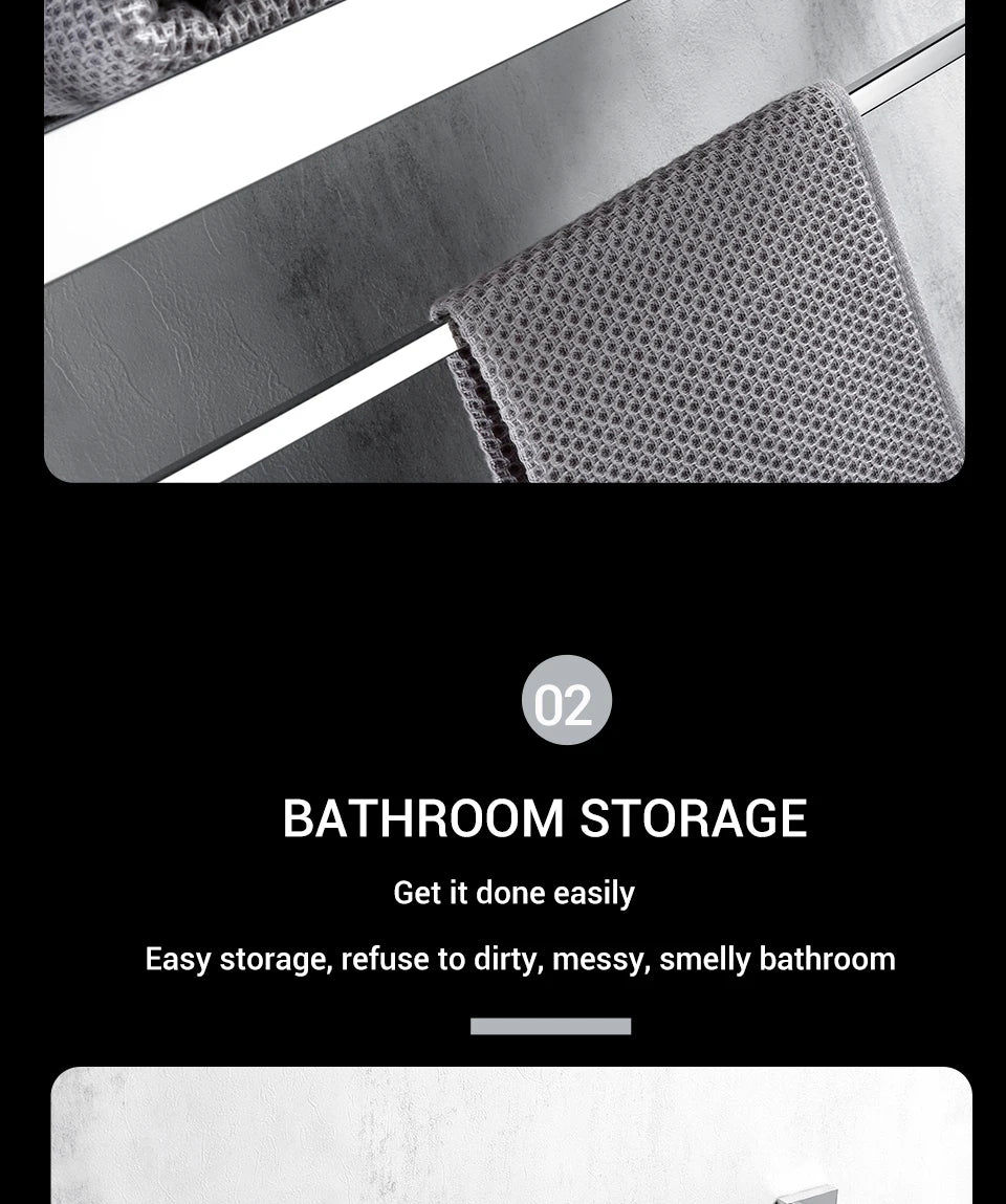 Polished Chrome Wall-mounted Stainless Steel Clothes Hook Toilet Paper Holder Towel Bar Kitchen Facilities Bathroom Accessories
