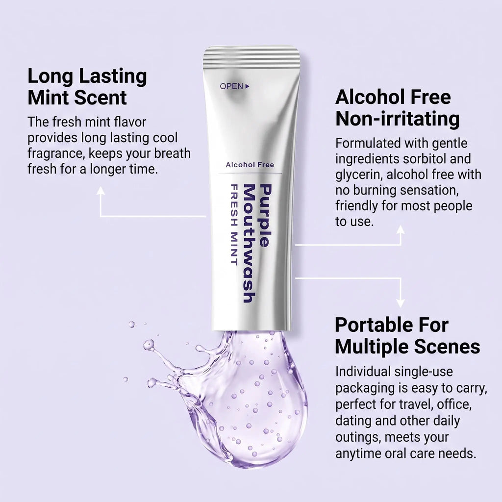 Purple Mouthwash for Teeth Whitening Nano Hydroxyapatite Remove Stains
