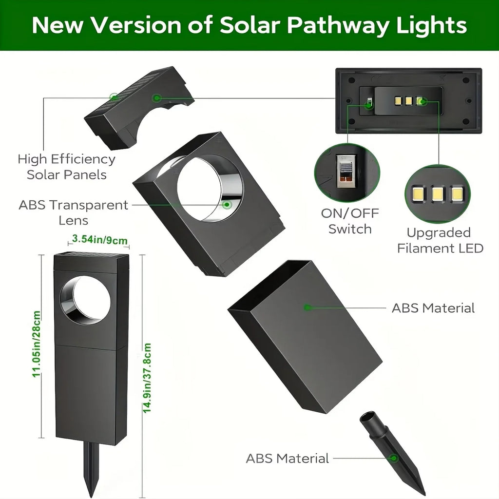 2/6 Pack Solar Pathway Lights Outdoor Waterproof Bright Moon