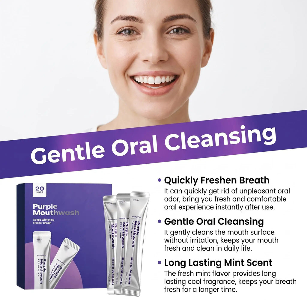 Purple Mouthwash for Teeth Whitening Nano Hydroxyapatite Remove Stains