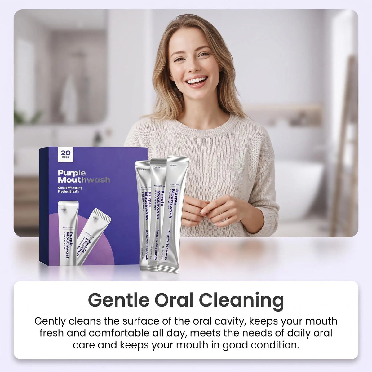 Purple Mouthwash for Teeth Whitening Nano Hydroxyapatite Remove Stains