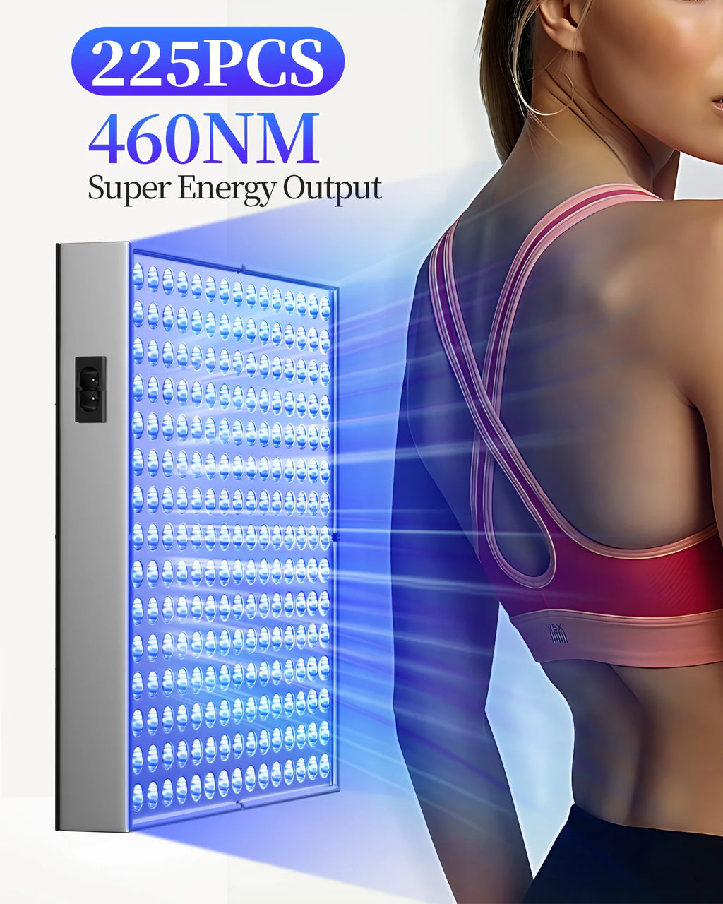 225LED Tanning Lamp 460nm Blue Light Therapy Device Tanning Machine for Body Face Sunless Tanning Light Home Use Portable Skin Care Beauty Equipment