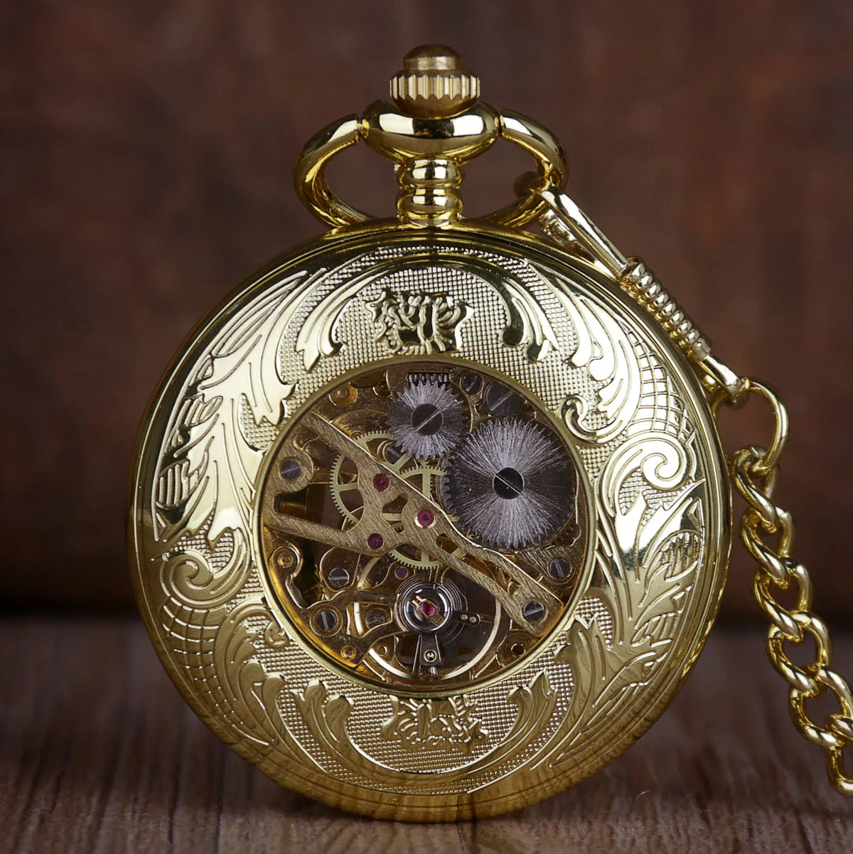Gold Fashion Luxury Vintage Mechanical Pocket Watch Personalised Hollow