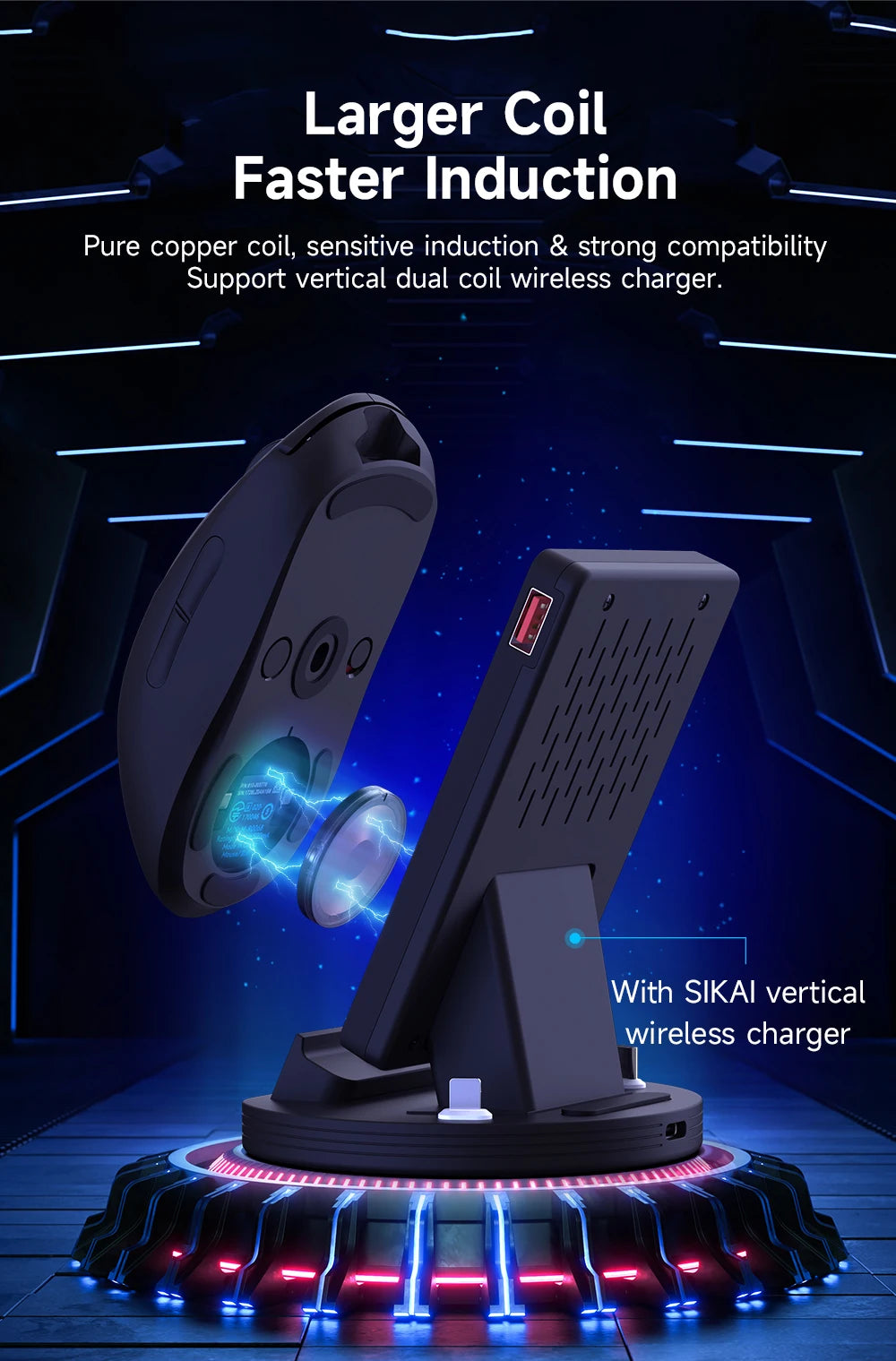 For Logitech Mouse Wireless Charging QI Module Base for Logi G502 G703 G903 G Pro X GPW Wireless Charger Mouse Accessories