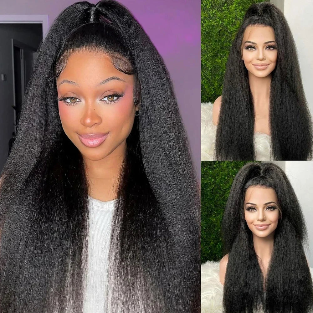 Glueless Kinky Straight Lace Front Wig