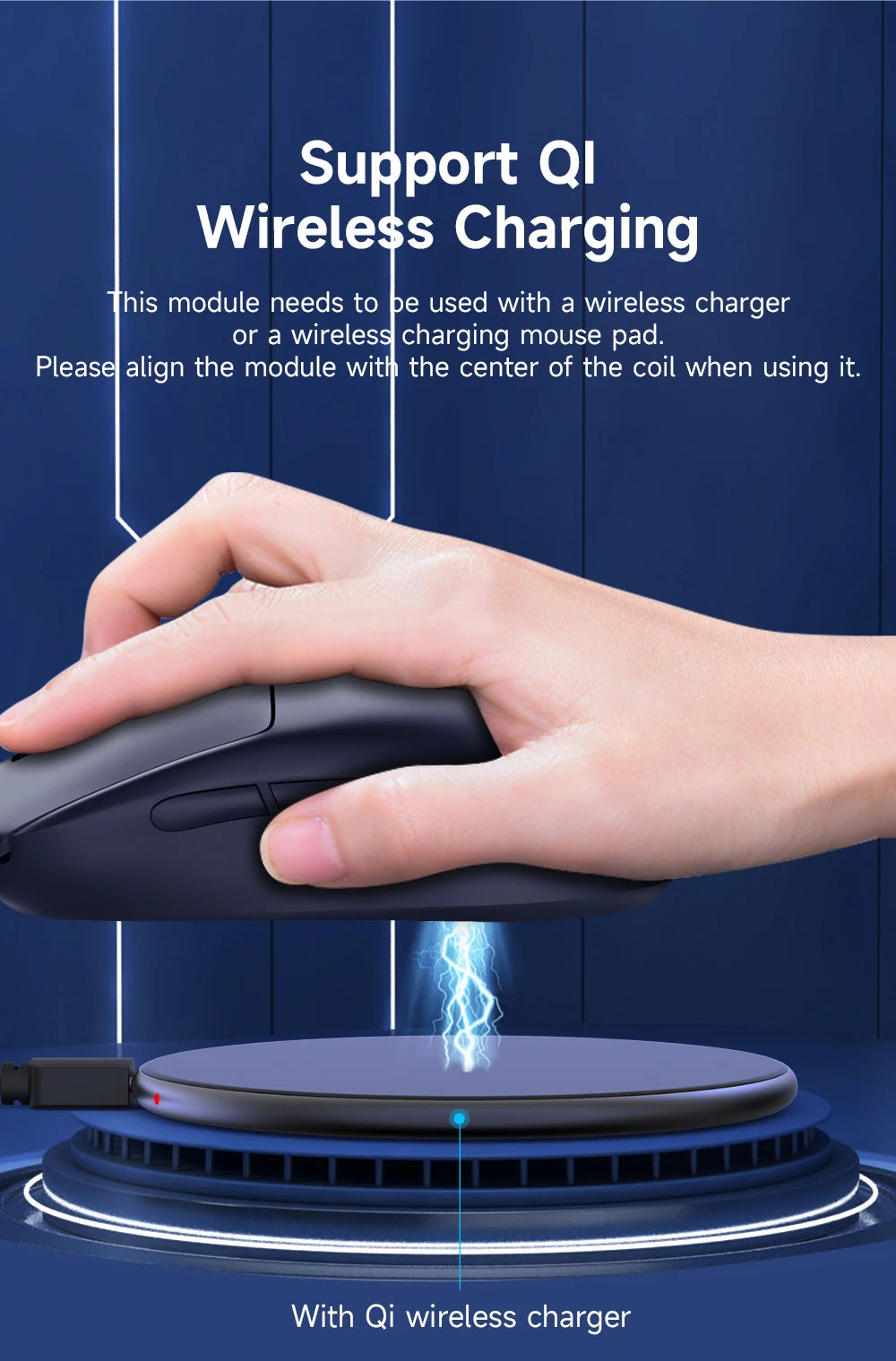 For Logitech Mouse Wireless Charging QI Module Base for Logi G502 G703 G903 G Pro X GPW Wireless Charger Mouse Accessories