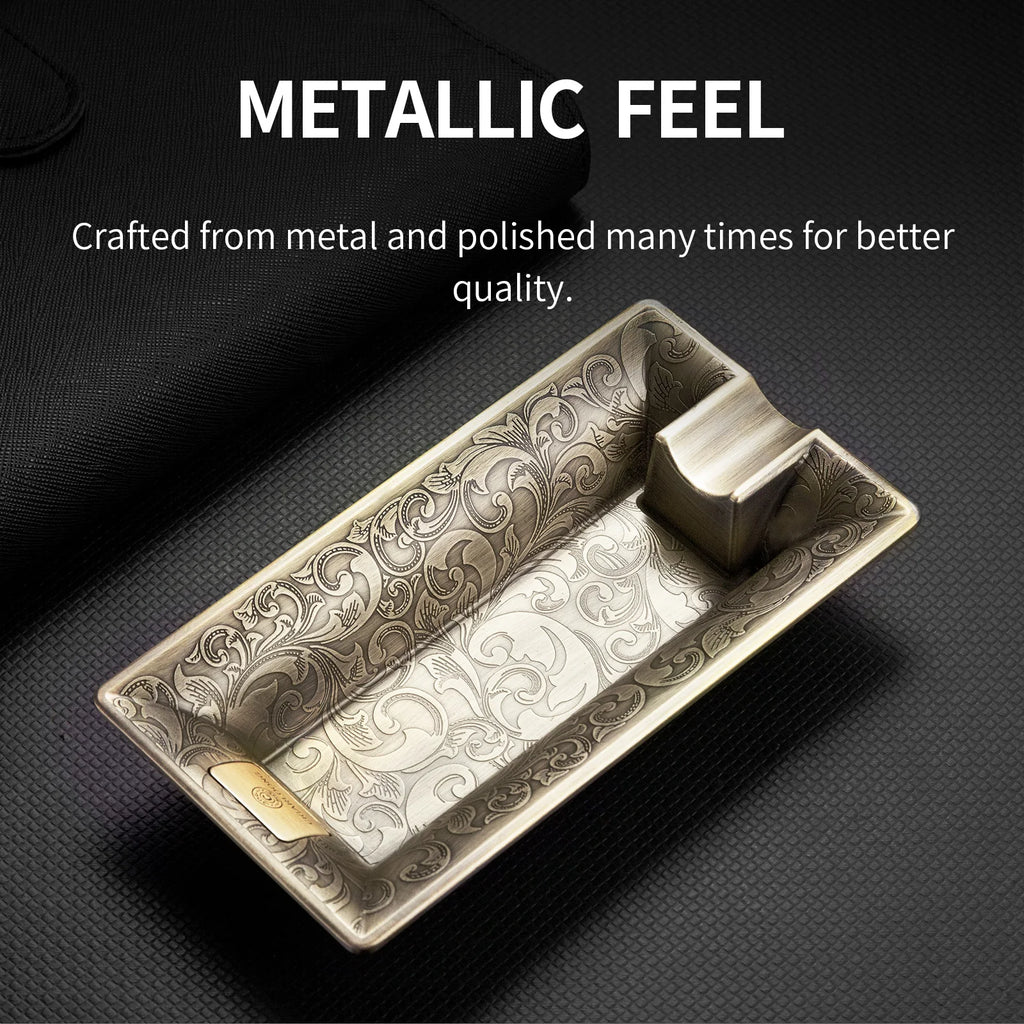 Cigar Ashtray Luxury Retro Large Caliber Holder Ash Tray Cigarette Tobacco Home Office Decoration Portable Single Slot CKA-1001
