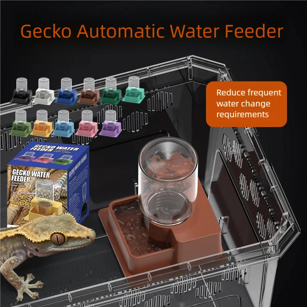 Automatic Reptile Water Dish Reusable Container Creative Feeder Station Ornament Drinking Tool for Snakes Tortoise Geckos