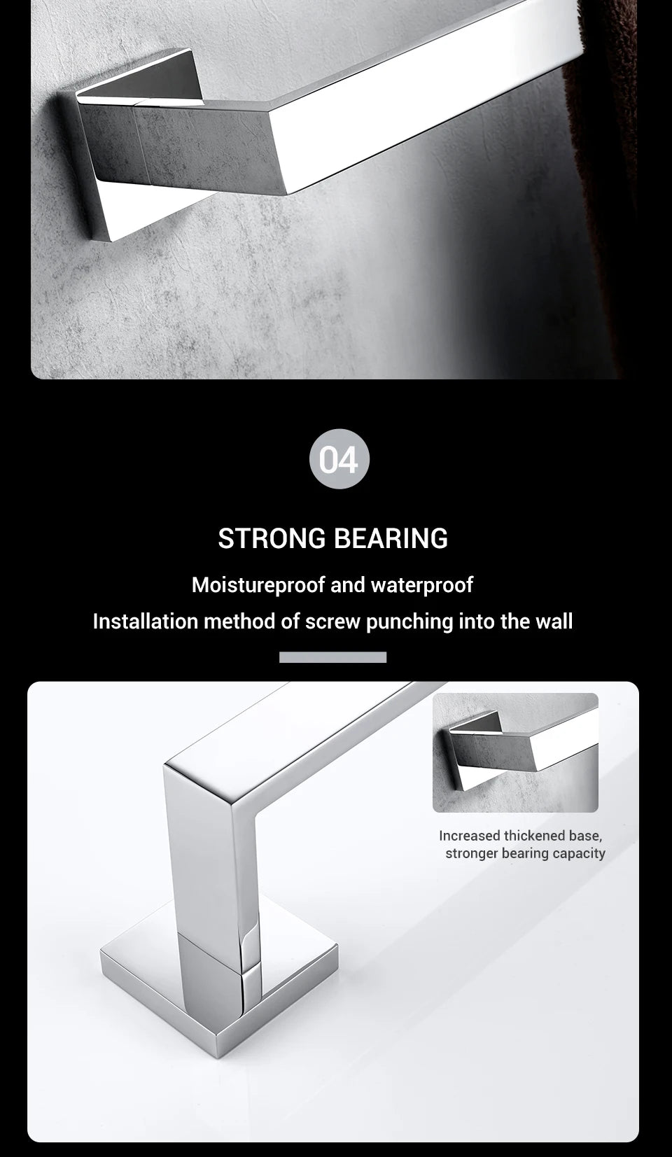 Polished Chrome Wall-mounted Stainless Steel Clothes Hook Toilet Paper Holder Towel Bar Kitchen Facilities Bathroom Accessories