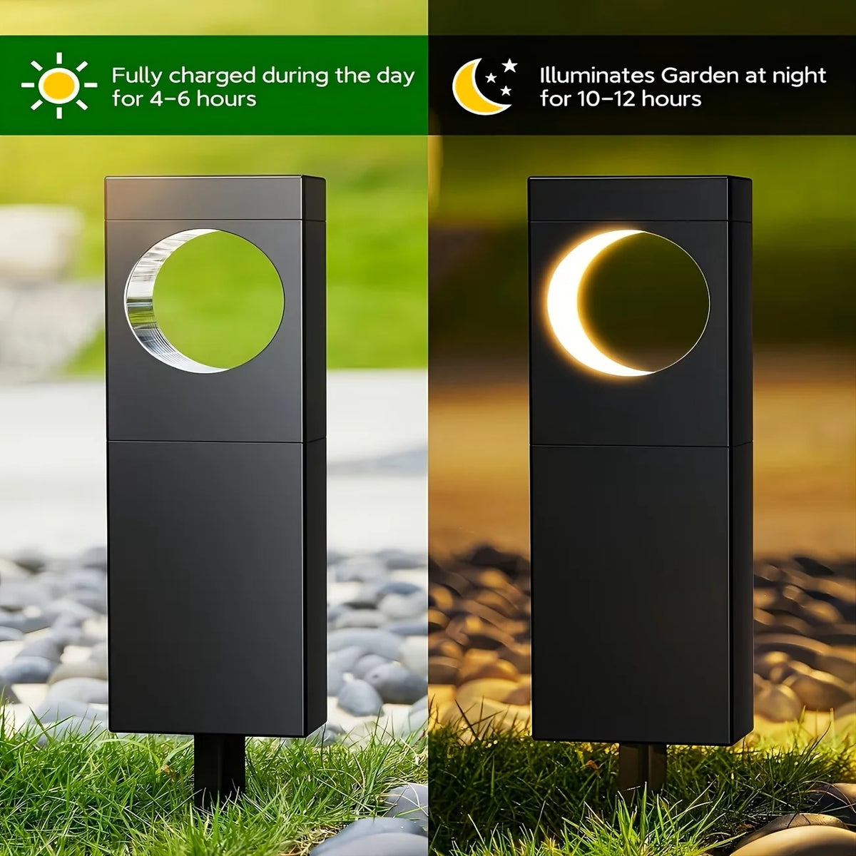 2/6 Pack Solar Pathway Lights Outdoor Waterproof Bright Moon