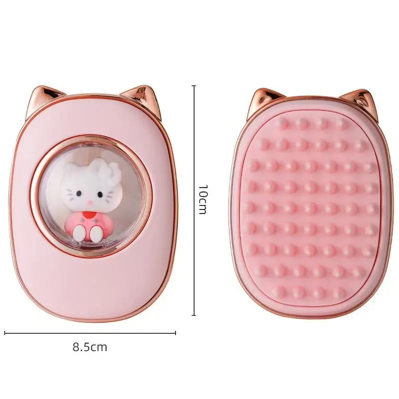 Cat Steam Brush 3 in 1 Pet Hair Grooming Tool Supply for Shedding With Soft Silicone Bristle Release Button for Short Hair Cats