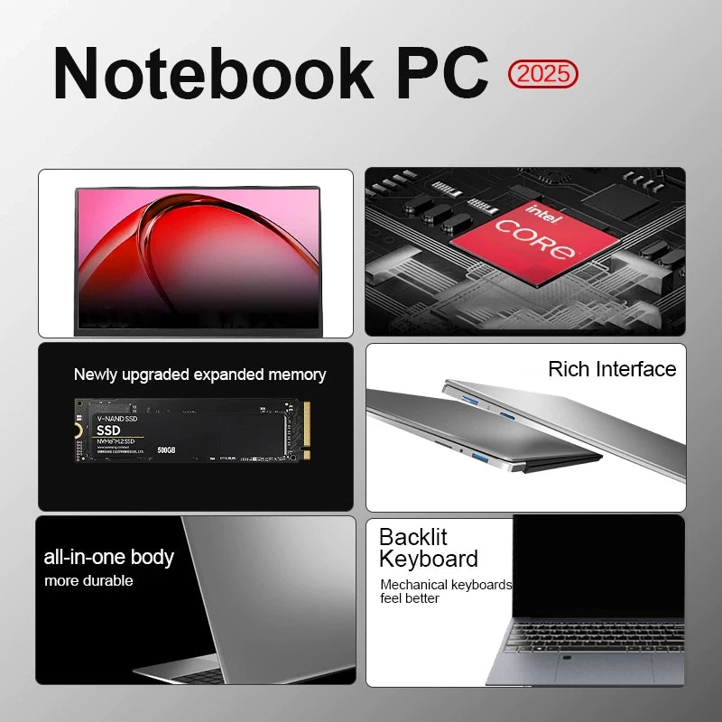 Ultra Slim Laptop 15.6" 16GB RAM 2TB SSD Intel