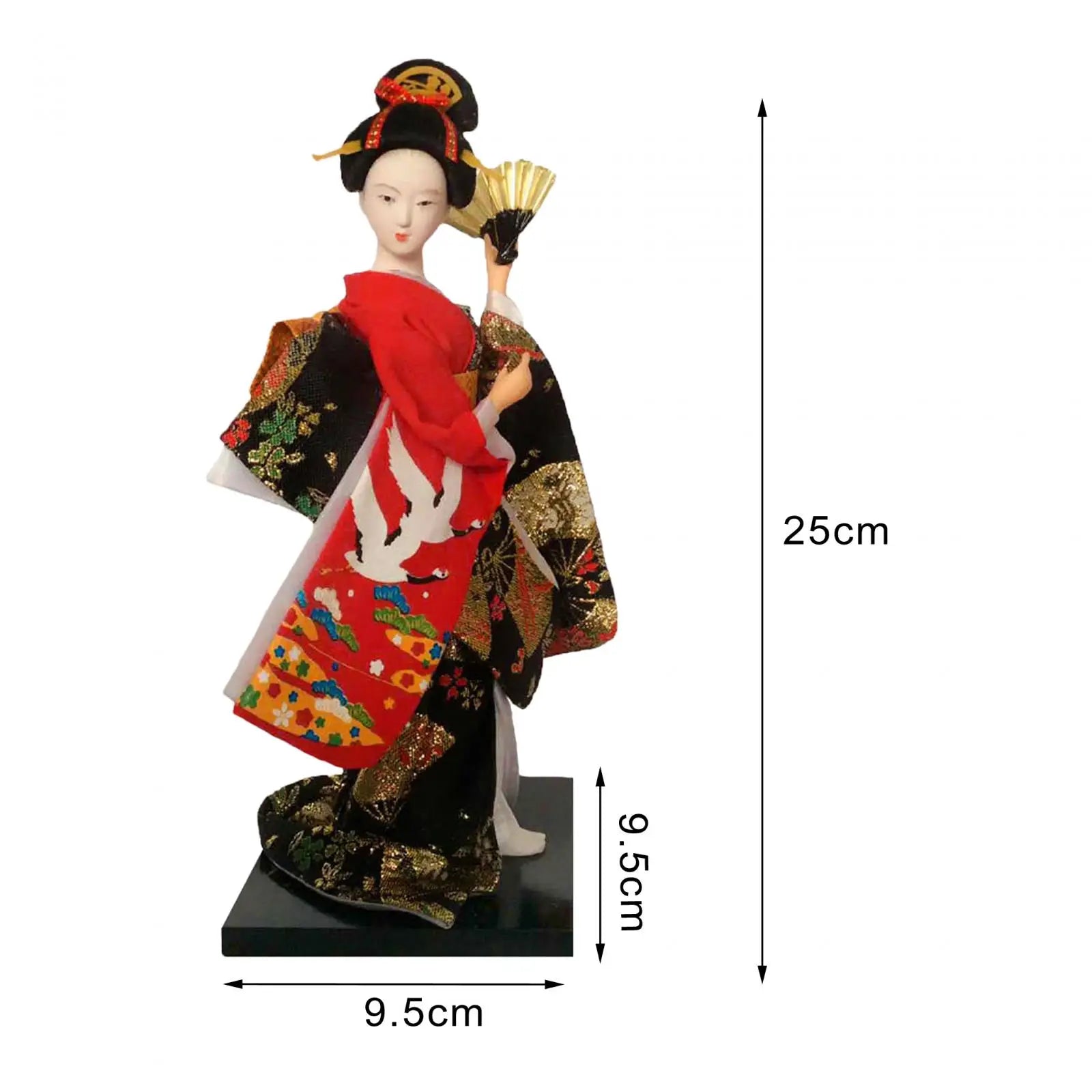 Japanese Geisha 9" Free Standing Oriental Ancient Kabuki Girl Statue Kimono Dolls Ornament for Shelf Table Home Office Decor