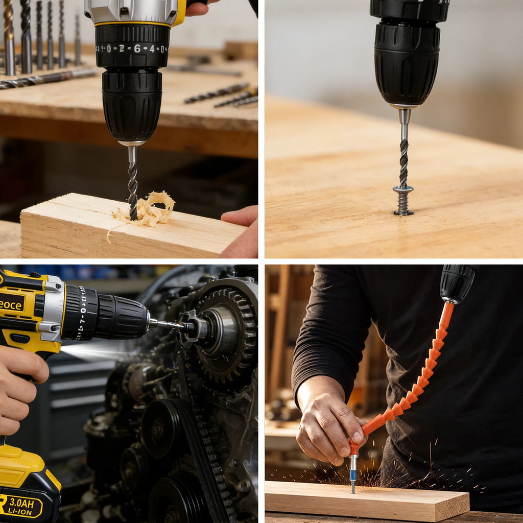 Pnoeoce 20V Cordless Power Drill Driver Kit with 3.0Ah