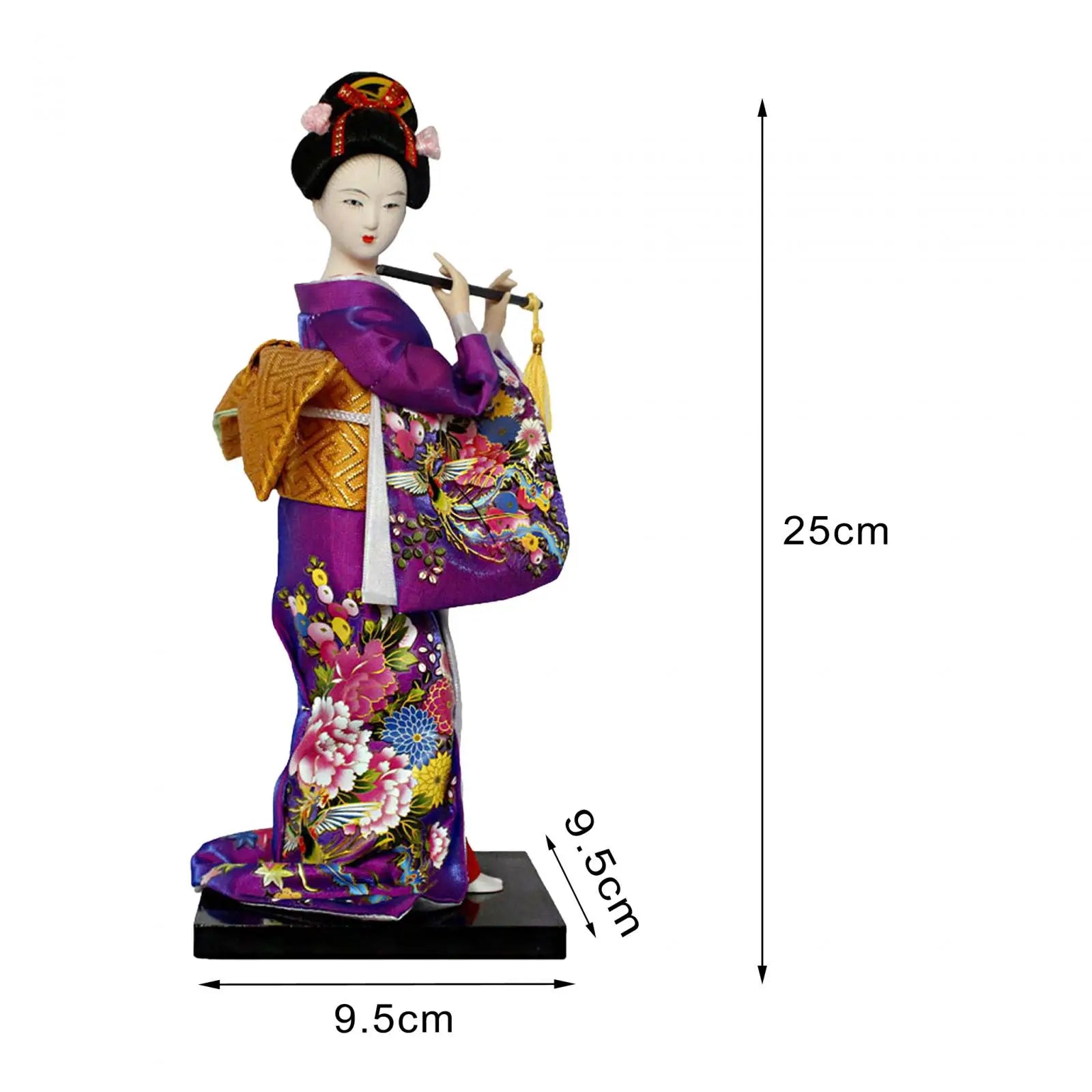Japanese Geisha 9" Free Standing Oriental Ancient Kabuki Girl Statue Kimono Dolls Ornament for Shelf Table Home Office Decor