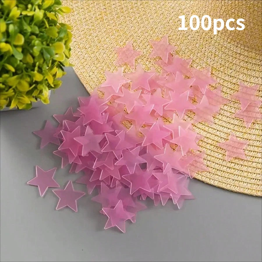 100/200 Pcs Luminous Star Wall Sticker, Suitable for Bedroom, and Wall Decoration, Creating An Exclusive Starry Sky Wall