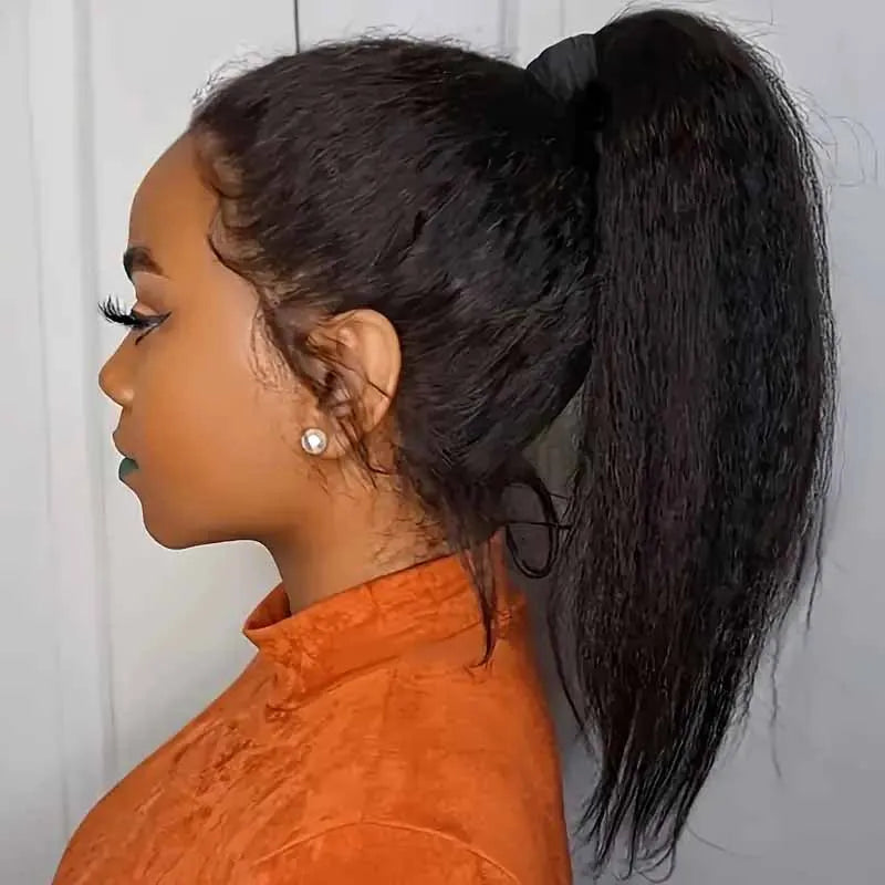 Glueless Kinky Straight Lace Front Wig