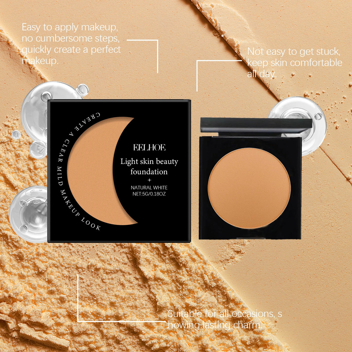 Vitamin E Light Skin Beauty Foundation Hyaluronic Acid Moisturizing
