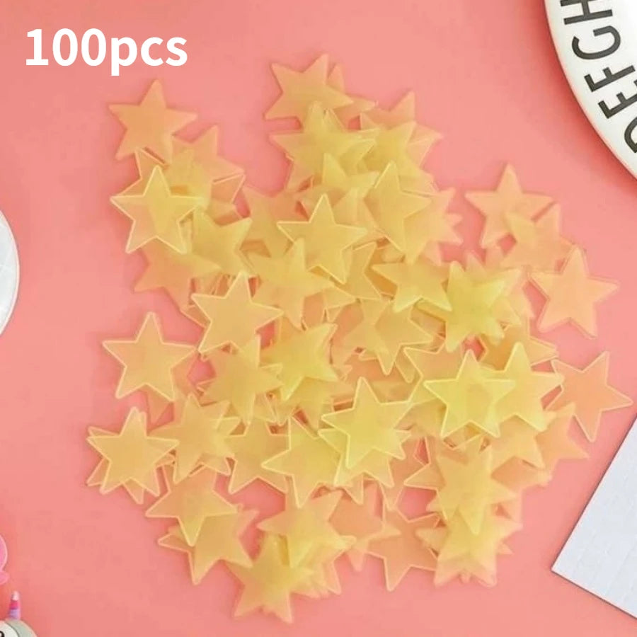 100/200 Pcs Luminous Star Wall Sticker, Suitable for Bedroom, and Wall Decoration, Creating An Exclusive Starry Sky Wall