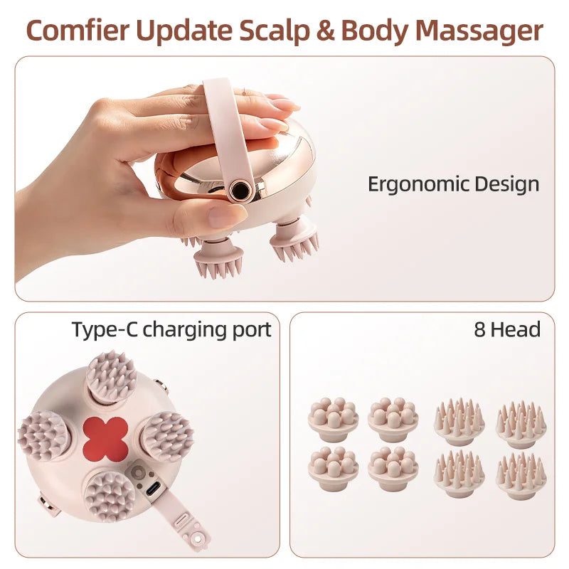Electric Scalp Massager Head Scratcher with 3 Massage Modes
