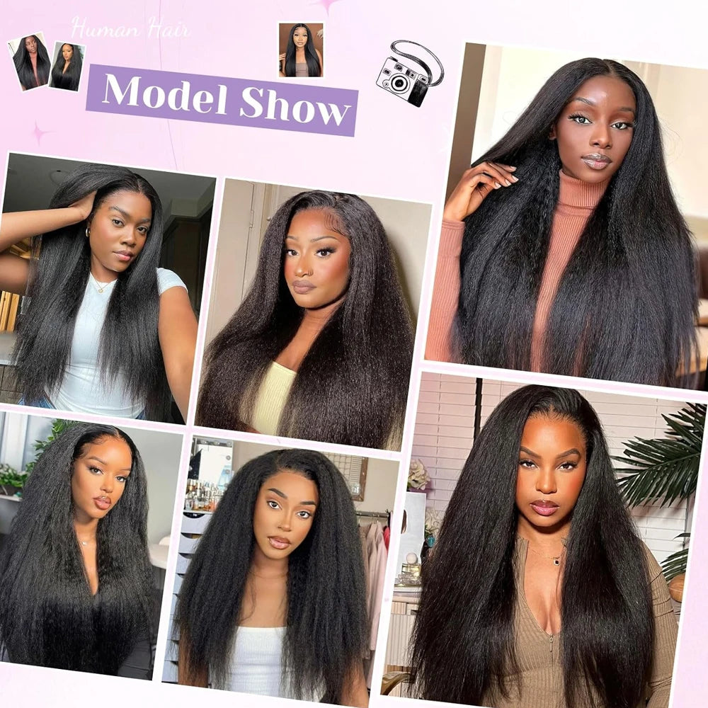 Glueless Kinky Straight Lace Front Wig