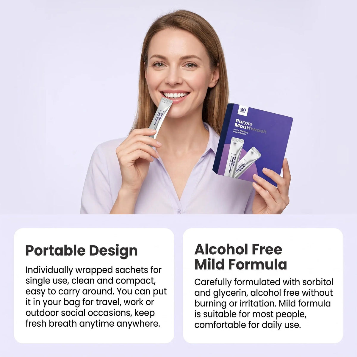 Purple Mouthwash for Teeth Whitening Nano Hydroxyapatite Remove Stains