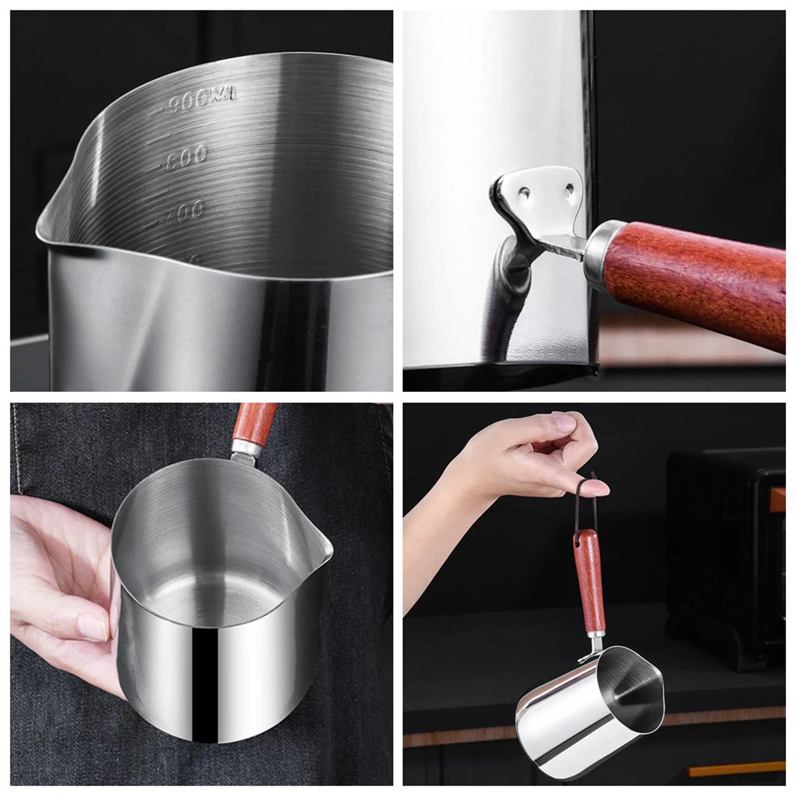 Turkish Coffee Pot Stainless Steel Coffee Maker with Long Handle Long Handle Coffee Moka Pot Kitchen Tools