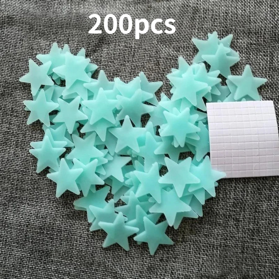 100/200 Pcs Luminous Star Wall Sticker, Suitable for Bedroom, and Wall Decoration, Creating An Exclusive Starry Sky Wall