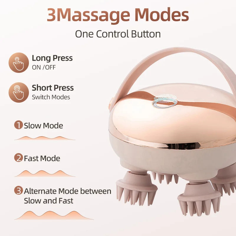 Electric Scalp Massager Head Scratcher with 3 Massage Modes