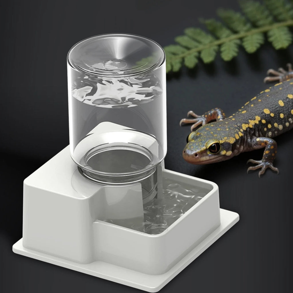 Automatic Reptile Water Dish Reusable Container Creative Feeder Station Ornament Drinking Tool for Snakes Tortoise Geckos