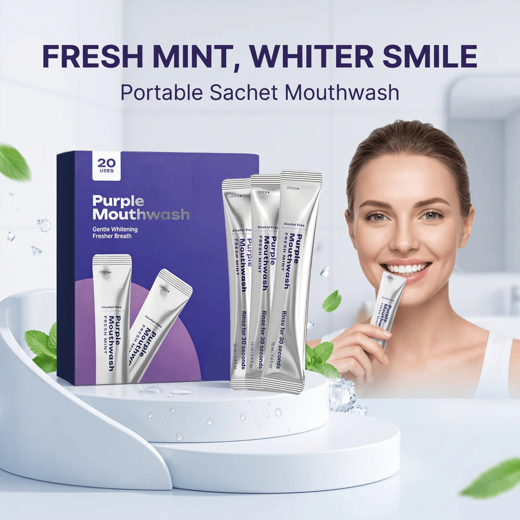 Purple Teeth Whitening Mouthwash Gentle Cleaning Mint Flavor Long