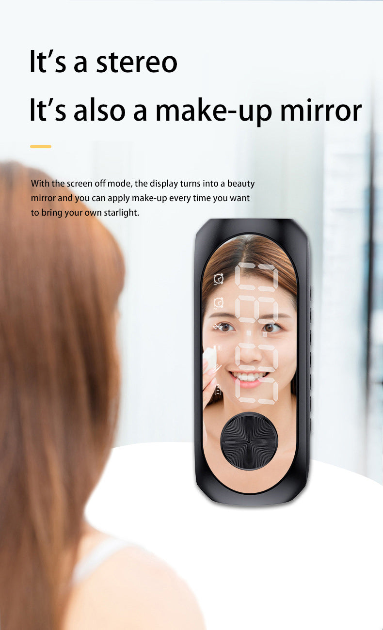 RGB Wireless Bluetooth Speaker Subwoofer Alarm Clock FM Radio Clock USB Charging Electronic Clock Home Desktop Mirror Decoration