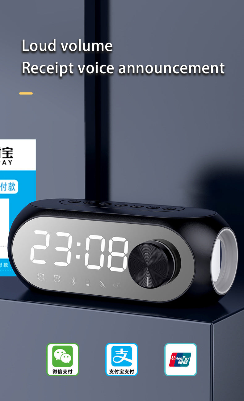 RGB Wireless Bluetooth Speaker Subwoofer Alarm Clock FM Radio Clock USB Charging Electronic Clock Home Desktop Mirror Decoration