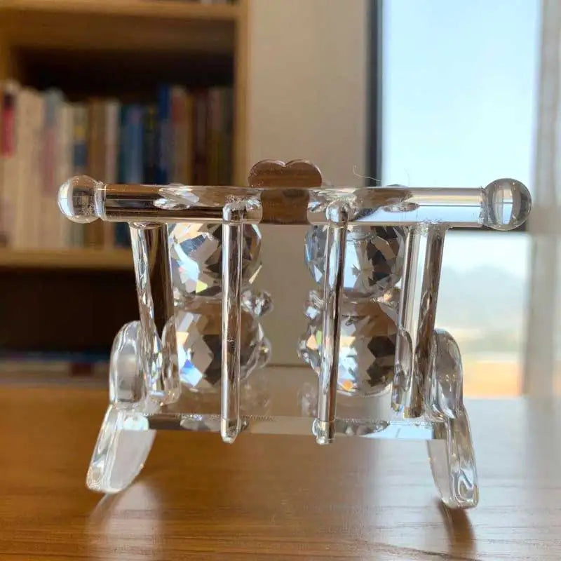 Crystal Couple Bear Figurine Glass Animal Bear Car Ornament Decor Home Table Decor Valentine's Day Gifts For Lovers