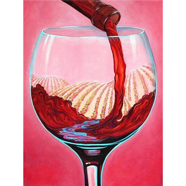 HOMFUN Full Diamond "Red Wine Glass" DIY 5D Diamond Painting Cross Stitch Home Decor Picture Of Rhinestone Handmade